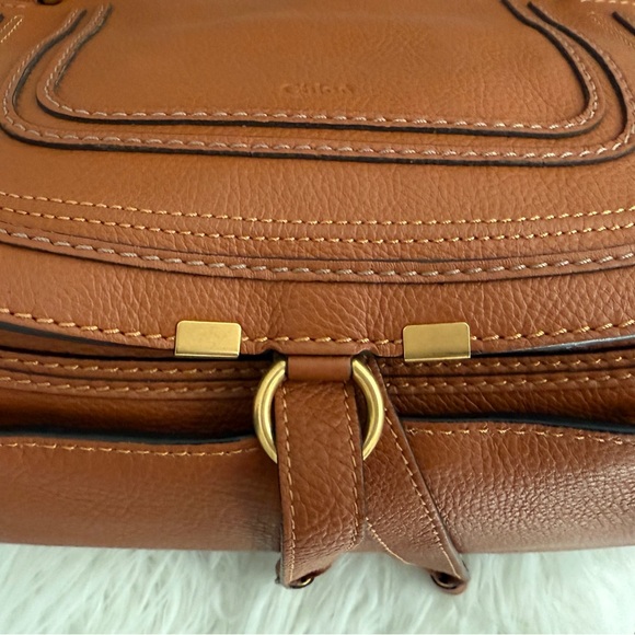 Chloe Tan Leather Satchel with Gold Accents Caramel Medium. Like New - Picture 2 of 14